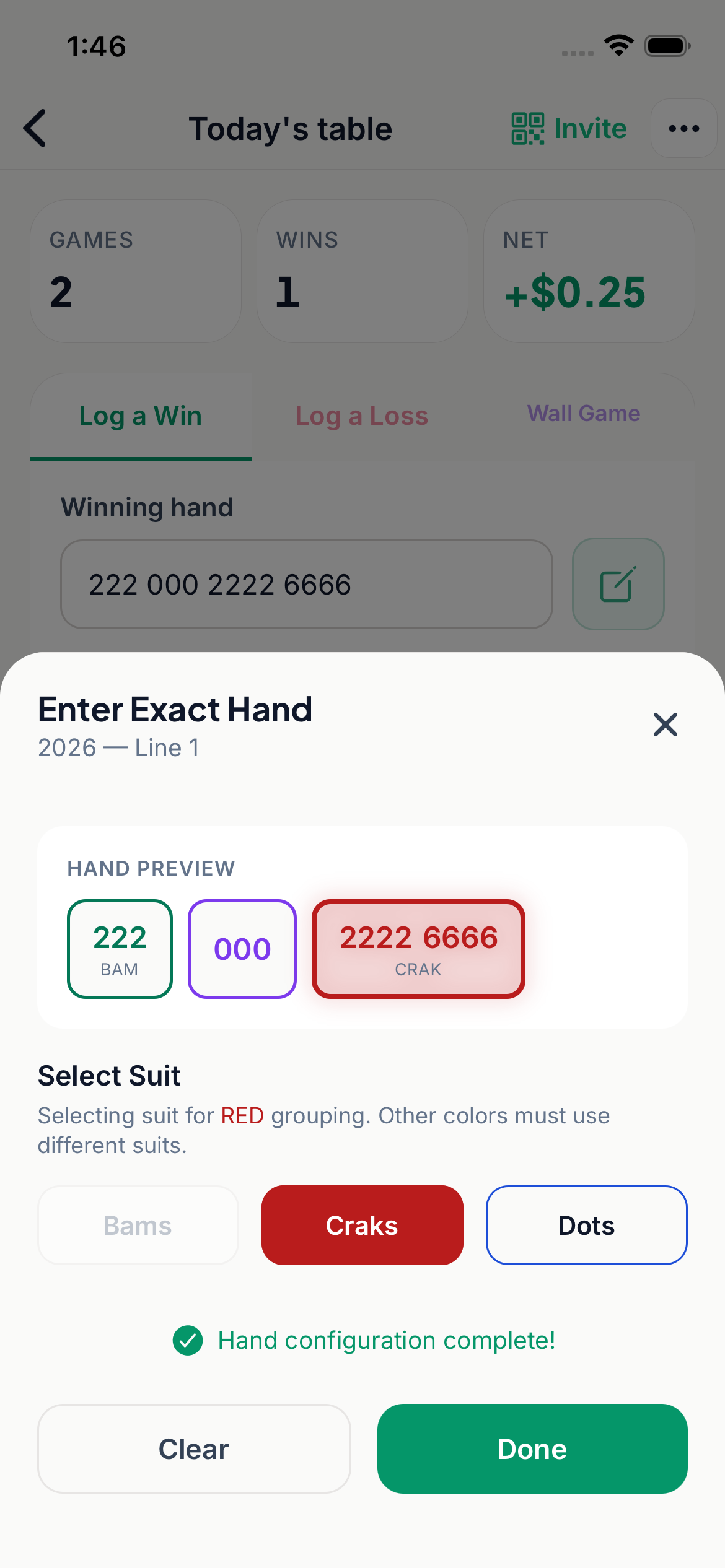 Exact Hand Tile Builder with clear tile graphics